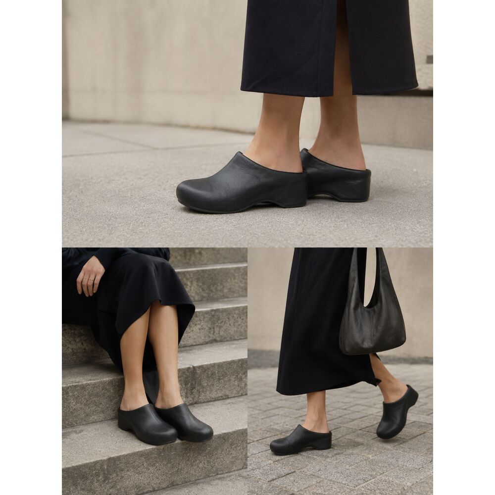 Vince Isa Leather‎ Mule Clogs Size 7.5